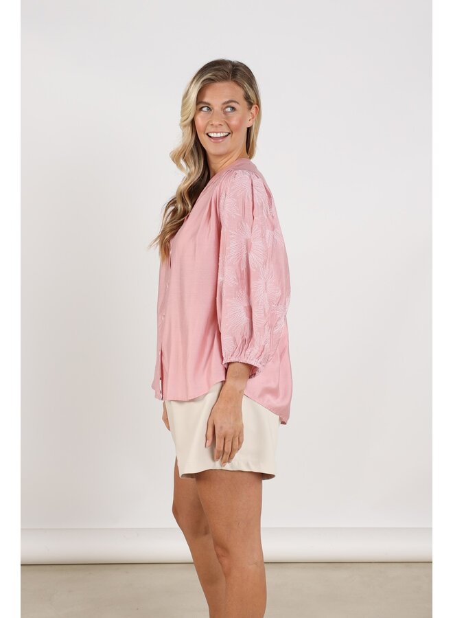 NKS02176 30 Nukus Lynn Blouse Embroidery Blush
