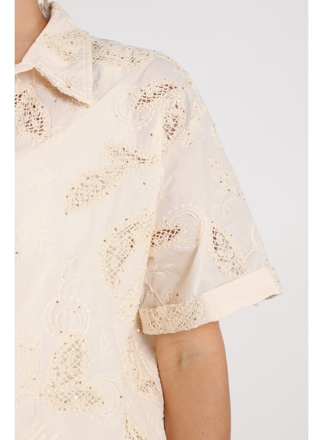 NKS02124 9 Nukus Leonora Blouse Sand