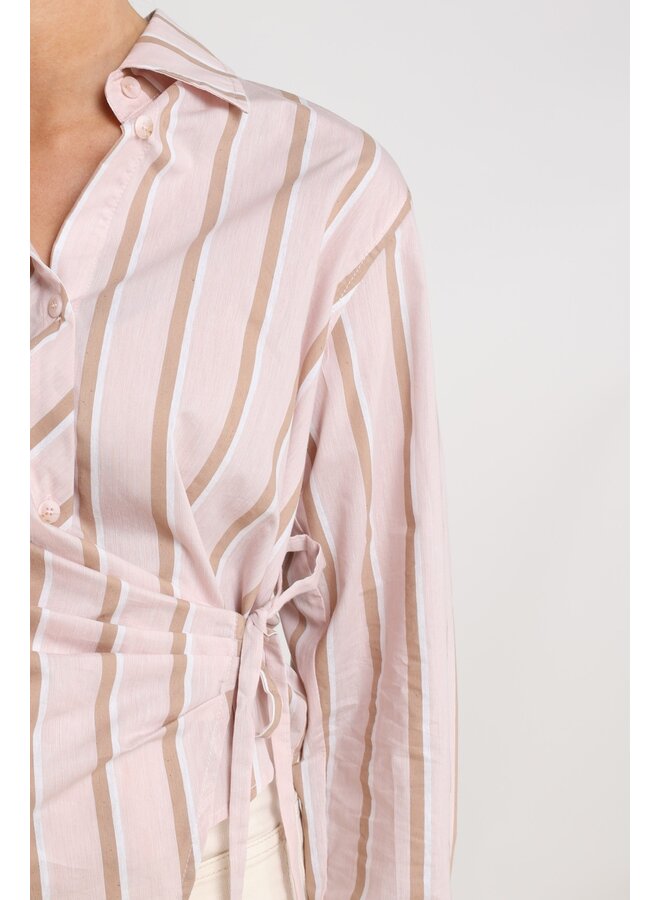 NKS02122 83 Nukus Noa Blouse Stripes Blush/Fango