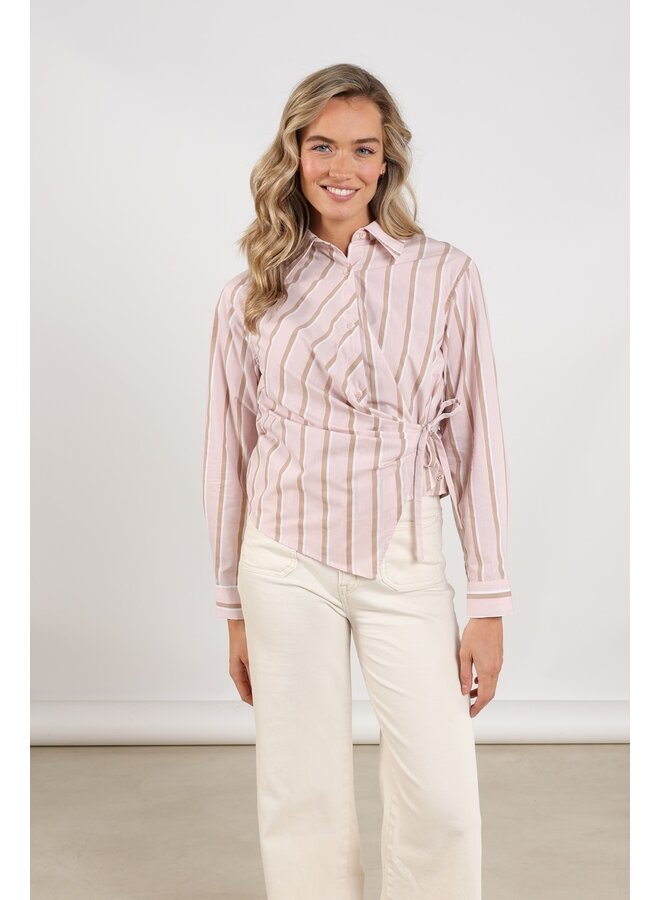 NKS02122 83 Nukus Noa Blouse Stripes Blush/Fango