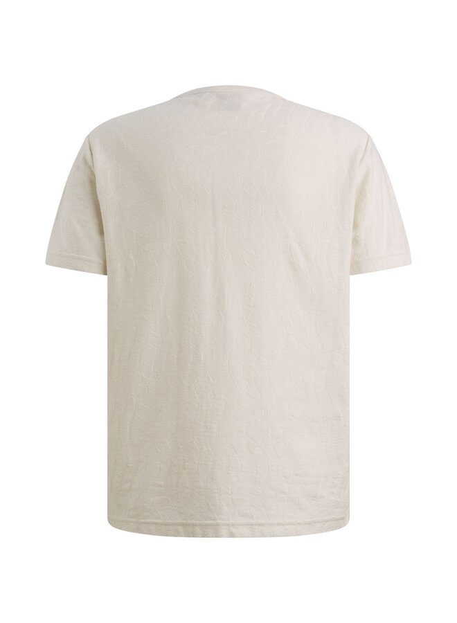 PTSS2604564 7001 PME Legend Short sleeve r-neck jacquard jersey Egret