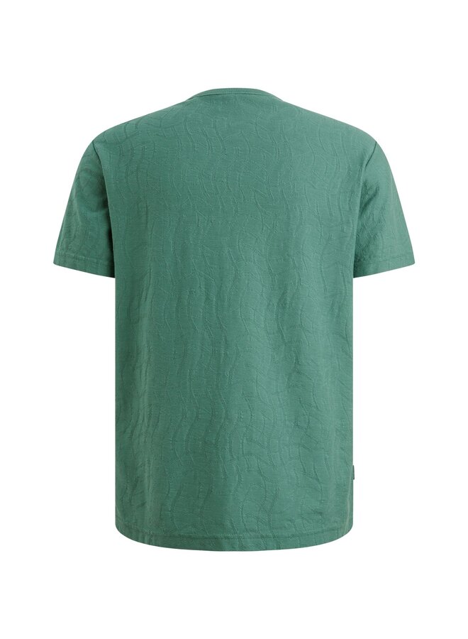 PTSS2604564 6053 PME Legend Short sleeve r-neck jacquard jersey Deep Sea