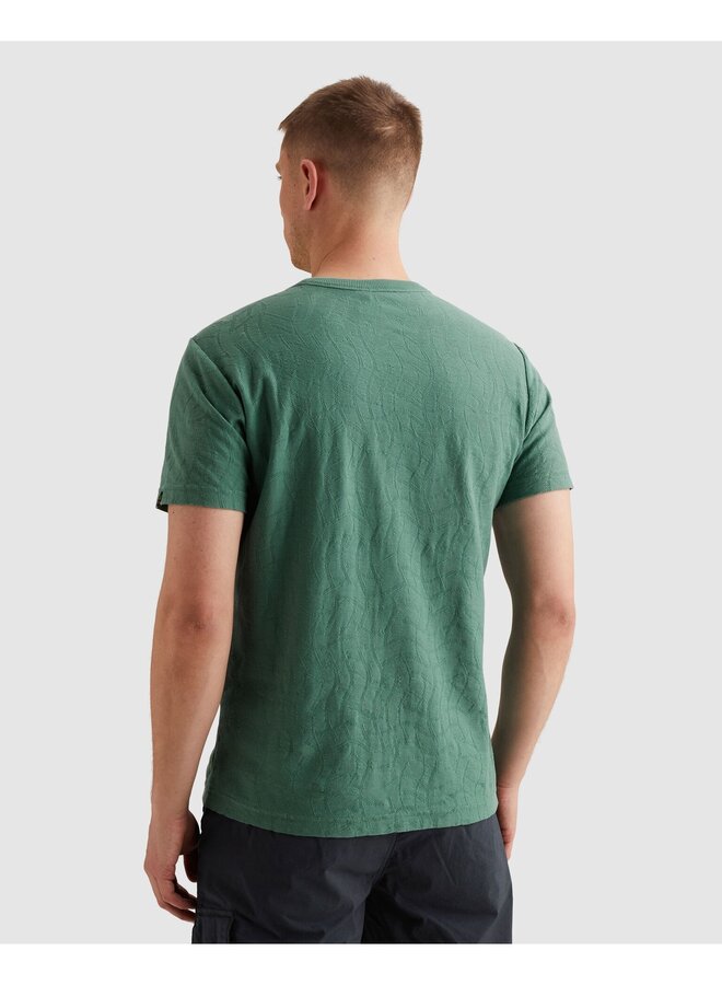 PTSS2604564 6053 PME Legend Short sleeve r-neck jacquard jersey Deep Sea