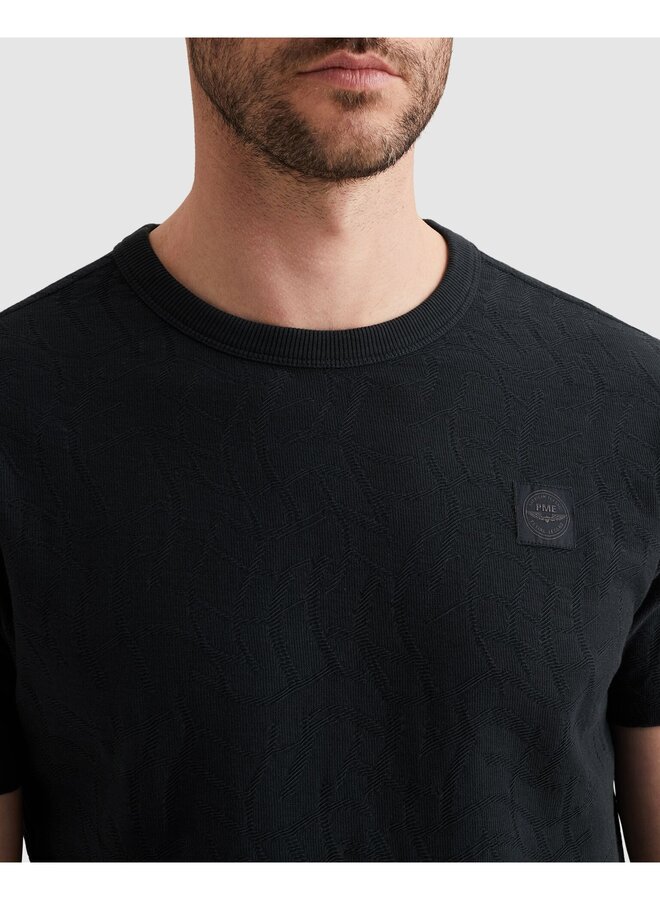 PTSS2604564 5282 PME Legend Short sleeve r-neck jacquard jersey Carbon