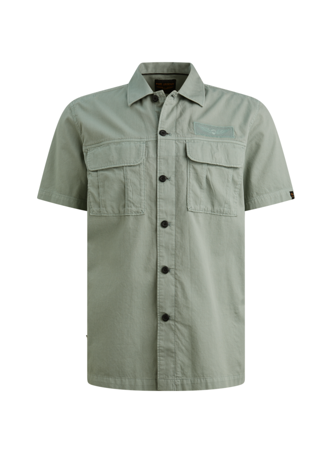 PSIS2604216 6123 PME Legend Short Sleeve Shirt Ctn Bedford garment dye Iceberg Green