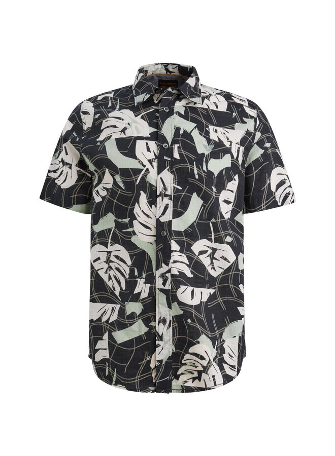 PSIS2604208 5282 PME Legend Short Sleeve Shirt Print on Cotton slub Carbon