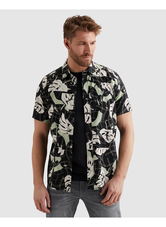 PSIS2604208 5282 PME Legend Short Sleeve Shirt Print on Cotton slub Carbon