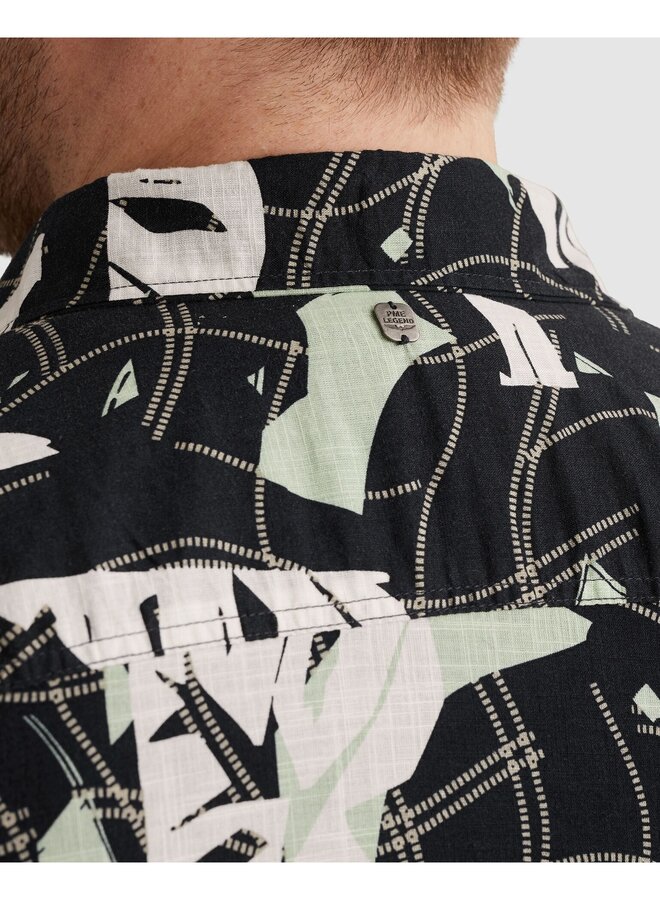 PSIS2604208 5282 PME Legend Short Sleeve Shirt Print on Cotton slub Carbon