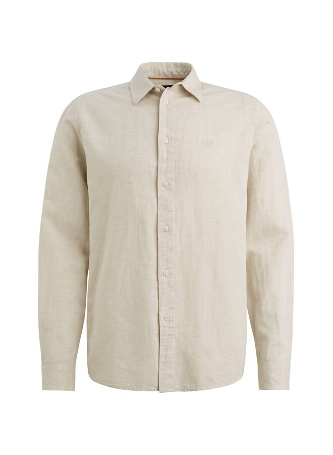 PSI2604200 7013 PME Legend Long sleeve shirt 2 tone cotton linen Bone White