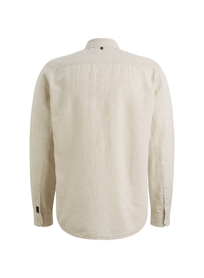 PSI2604200 7013 PME Legend Long sleeve shirt 2 tone cotton linen Bone White