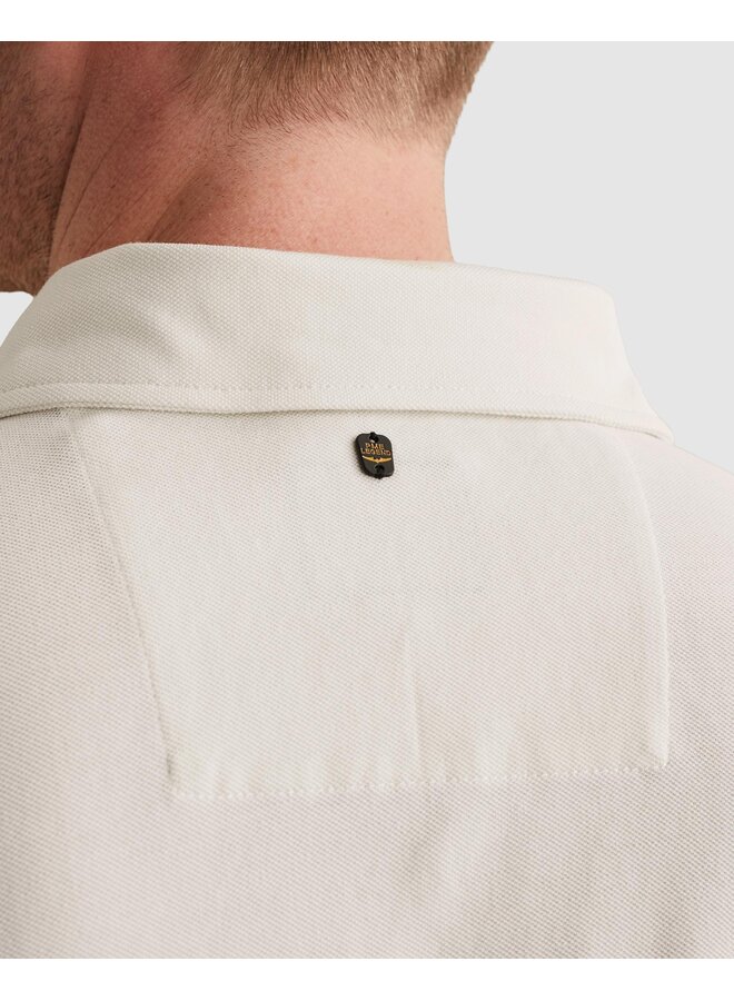 PPSS2604882 7001 PME Legend Short sleeve polo fine pique badge Egret