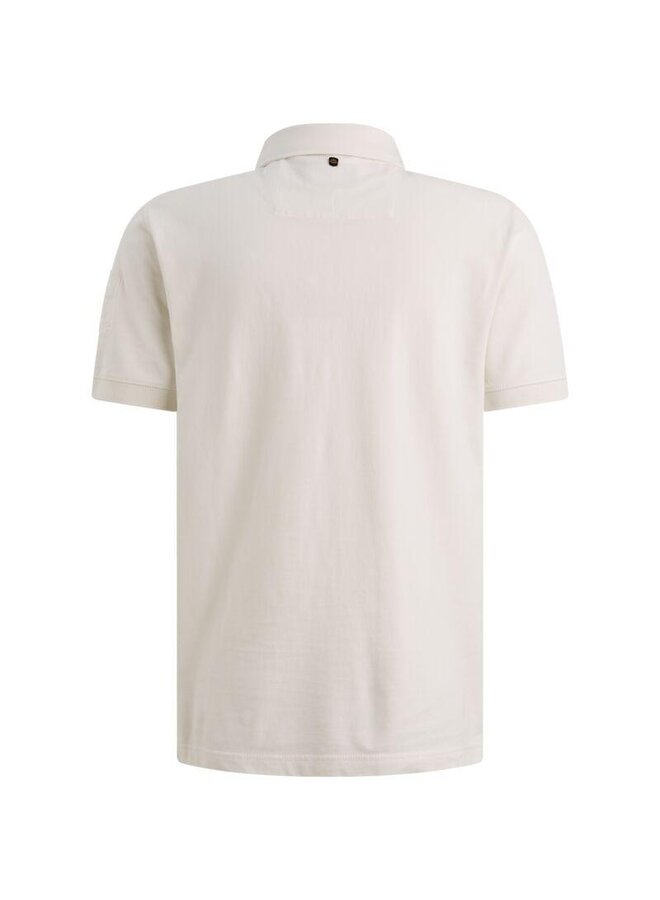 PPSS2604882 7001 PME Legend Short sleeve polo fine pique badge Egret