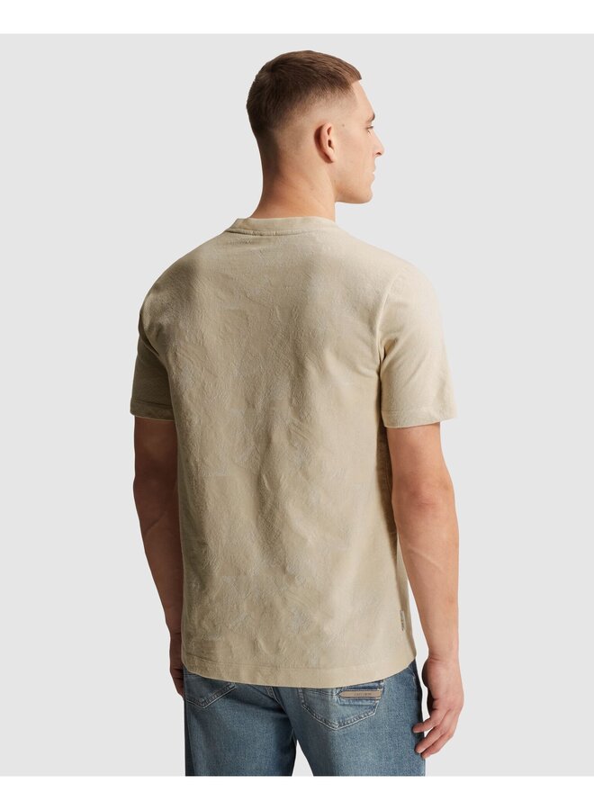 CTSS2604589 7014 Cast Iron Short sleeve r-neck regular fit jacquard pique Silver Birch