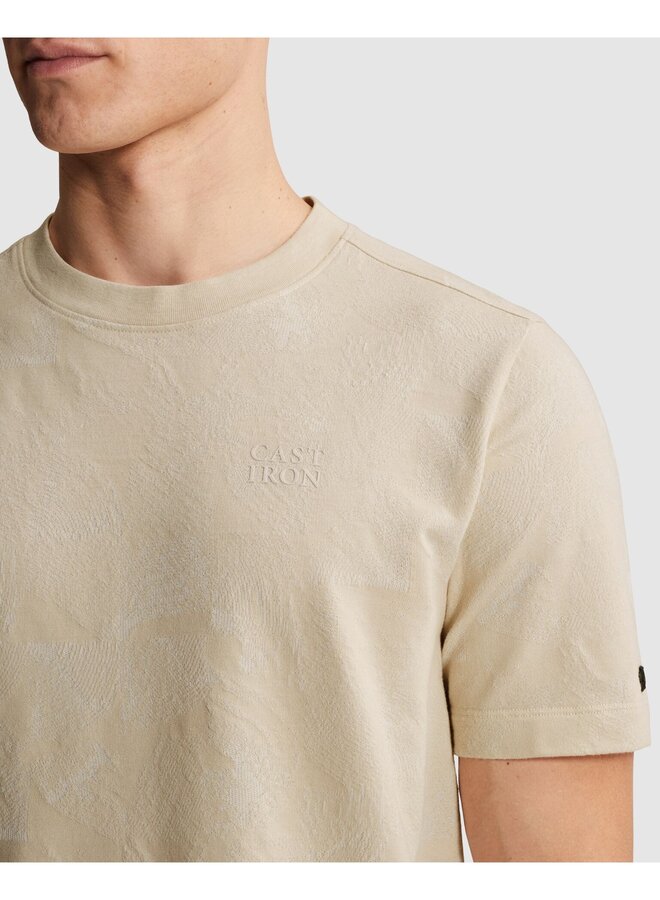 CTSS2604589 7014 Cast Iron Short sleeve r-neck regular fit jacquard pique Silver Birch