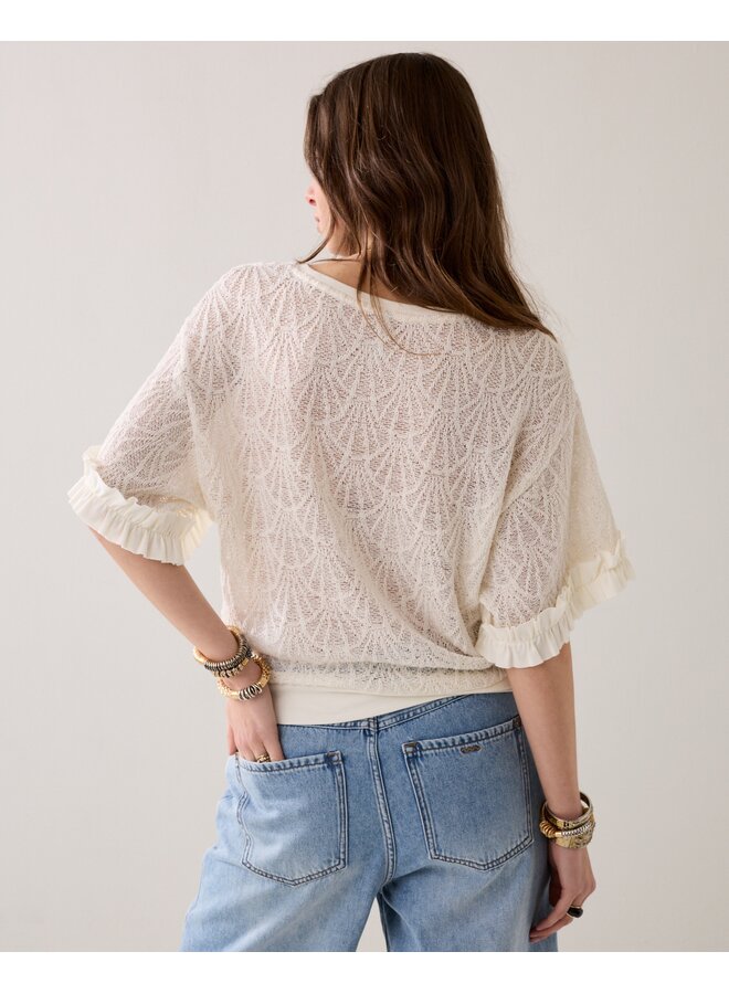 3s5297-30757 115 Summum Top Open jaquard  OffWhite