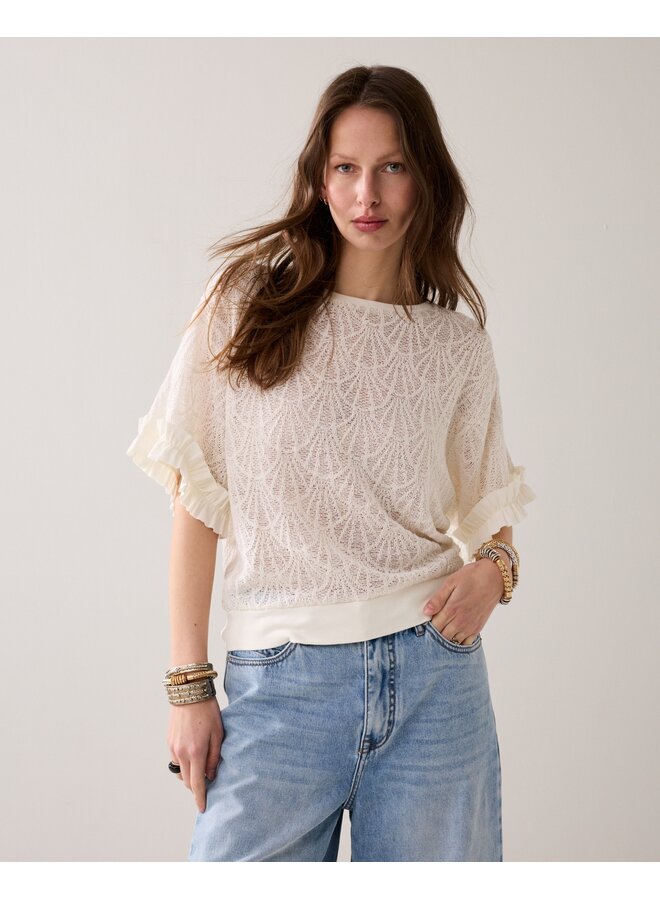 3s5297-30757 115 Summum Top Open jaquard  OffWhite