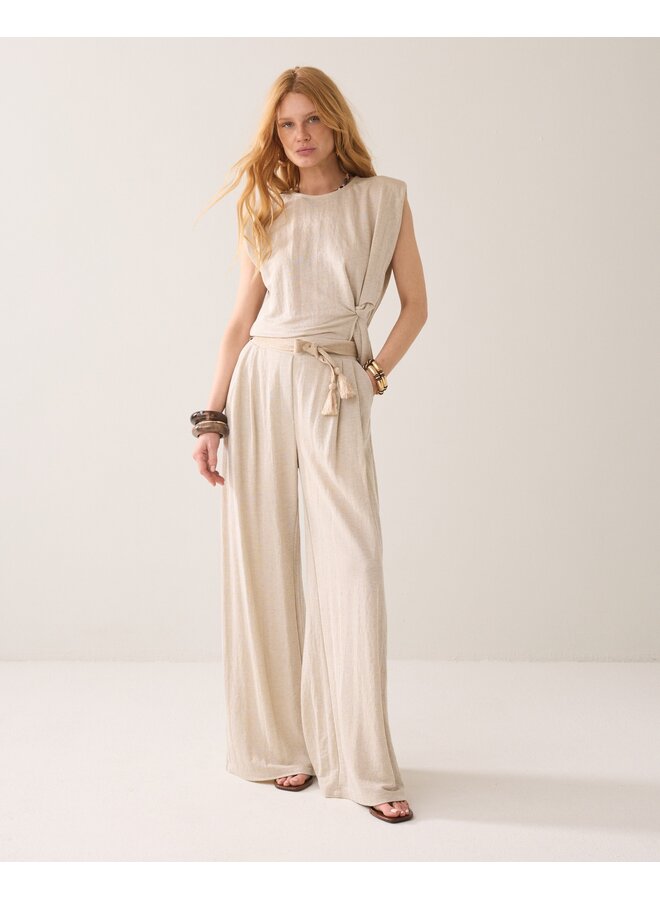 4s2972-30761 702 Summum Trouser Linen look  Pebblebeige