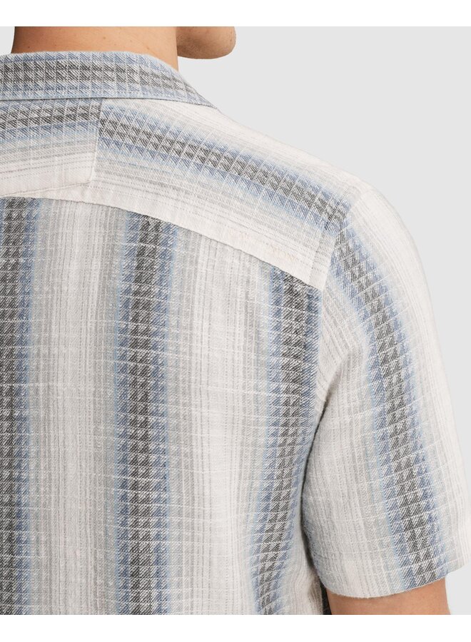 CSIS2604268 5414 Cast Iron Short Sleeve Shirt Yarn dyed stripe structure Oceanview