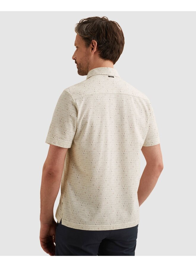 VSIS2604266 7004 Vanguard Short Sleeve Shirt Print on Seersucker Jersey Cloud Dancer