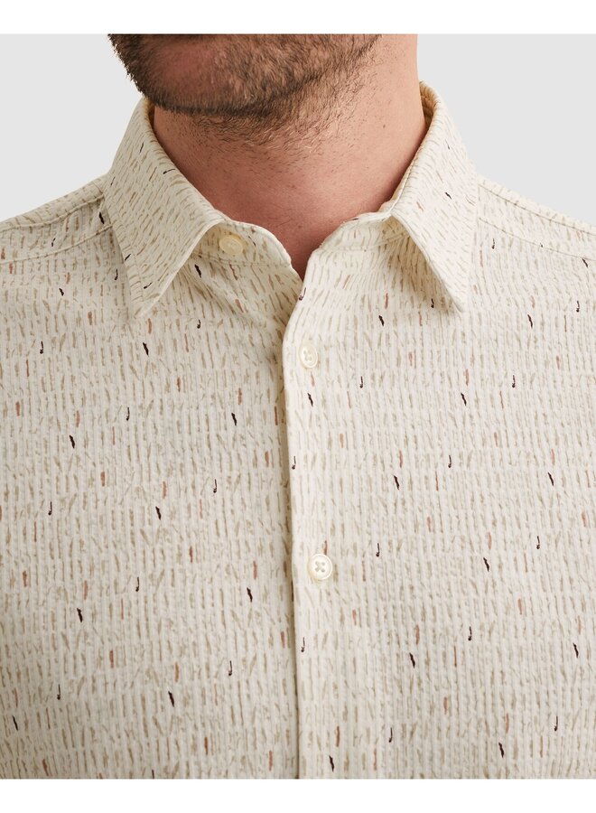 VSIS2604266 7004 Vanguard Short Sleeve Shirt Print on Seersucker Jersey Cloud Dancer