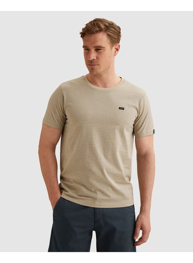 VTSS2604538 8265 Vanguard Short sleeve r-neck mercerised melange stripe Pure Cashmere