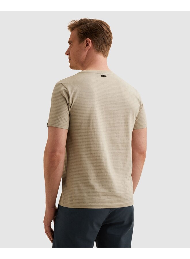 VTSS2604538 8265 Vanguard Short sleeve r-neck mercerised melange stripe Pure Cashmere