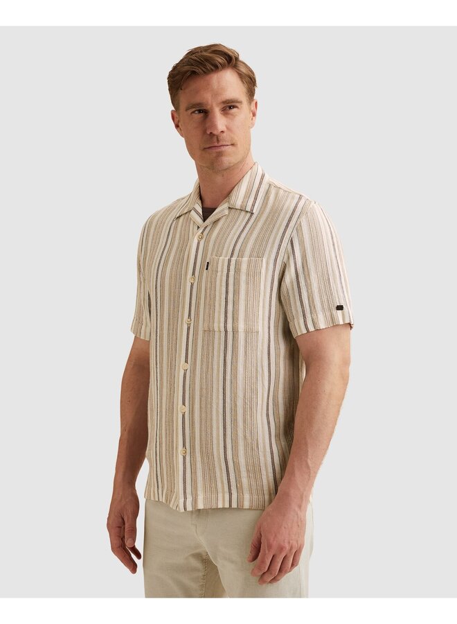 VSIS2604262 8265 Vanguard Short Sleeve Shirt Dobby stripe Pure Cashmere