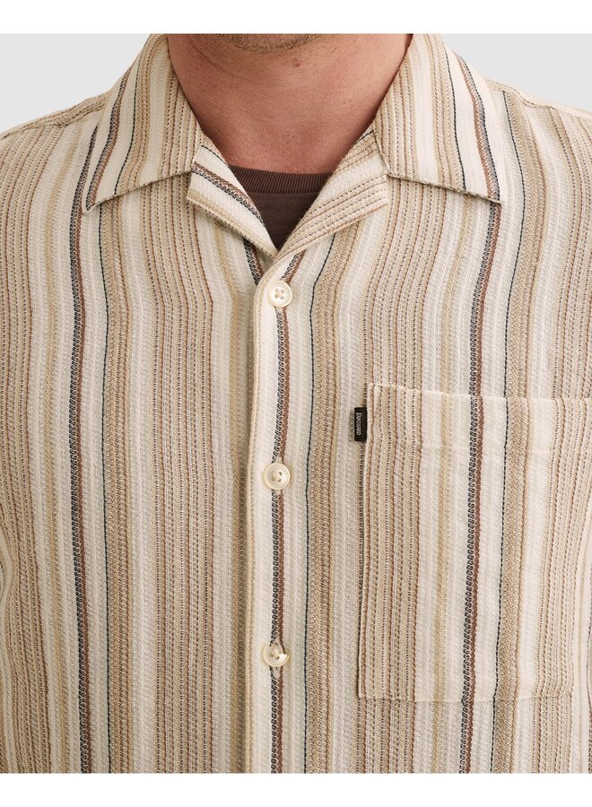 VSIS2604262 8265 Vanguard Short Sleeve Shirt Dobby stripe Pure Cashmere