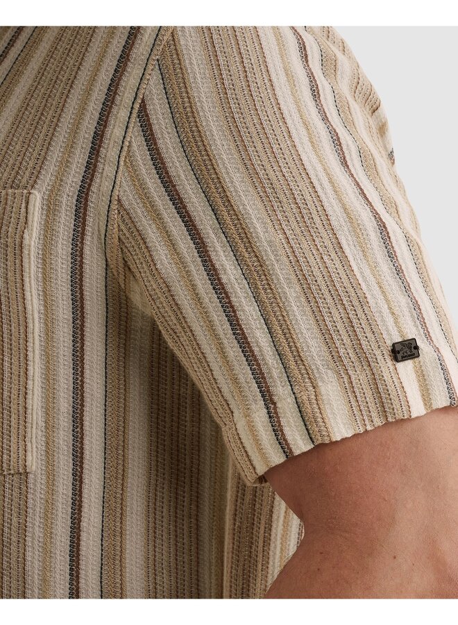 VSIS2604262 8265 Vanguard Short Sleeve Shirt Dobby stripe Pure Cashmere