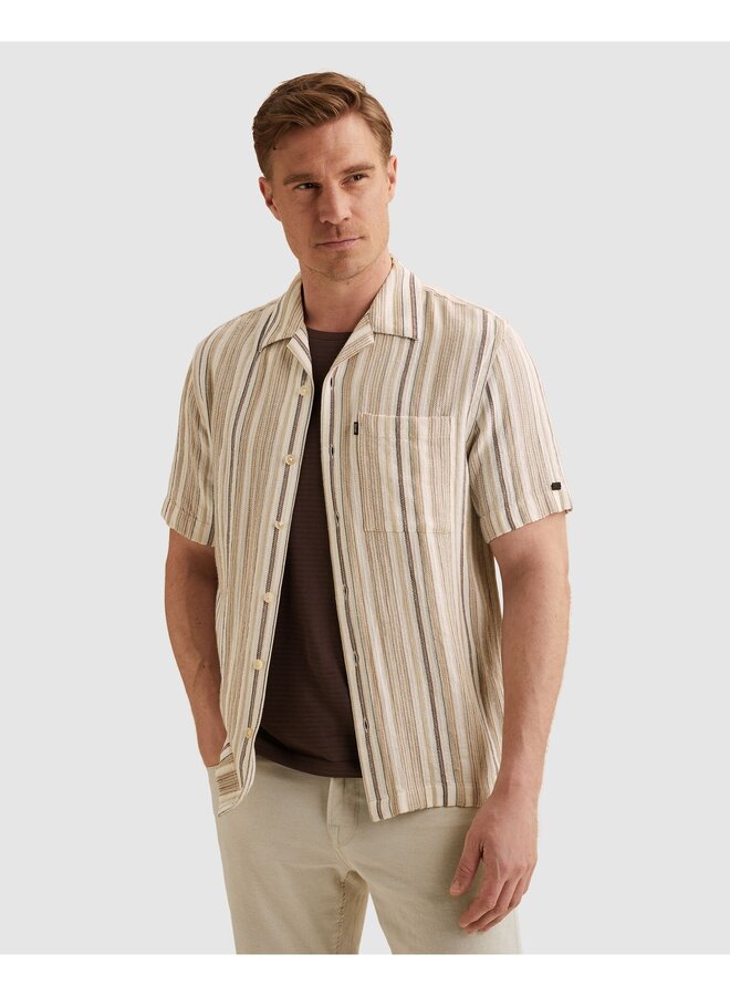 VSIS2604262 8265 Vanguard Short Sleeve Shirt Dobby stripe Pure Cashmere