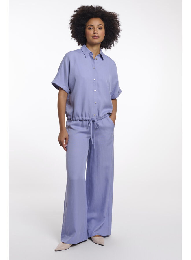 Rune.7002623 Rino&Pelle Cropped short sleeve blouse  Brushed blue