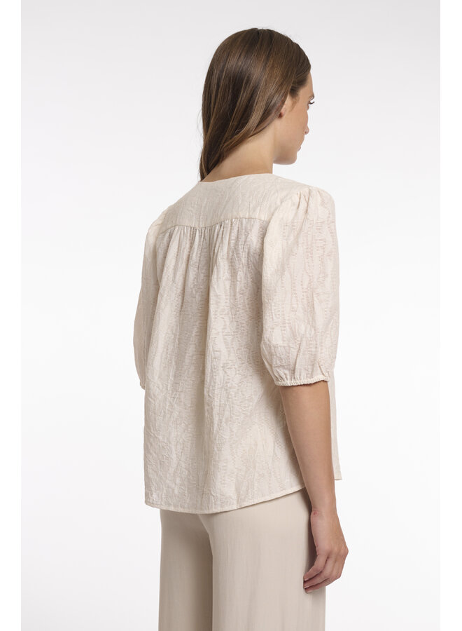 Whitney.7002623 Rino&Pelle Half sleeve blouse with V-neck  Birch