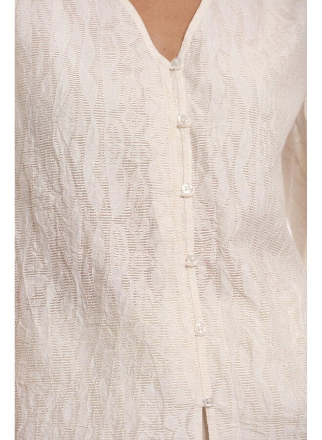 Whitney.7002623 Rino&Pelle Half sleeve blouse with V-neck  Birch