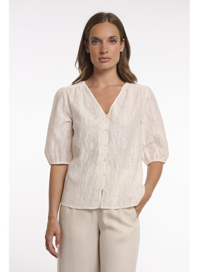 Whitney.7002623 Rino & Pelle Half sleeve blouse with V-neck  Birch