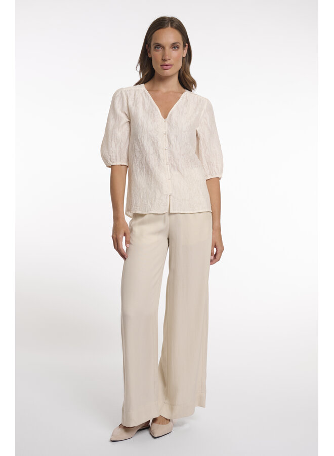 Whitney.7002623 Rino&Pelle Half sleeve blouse with V-neck  Birch