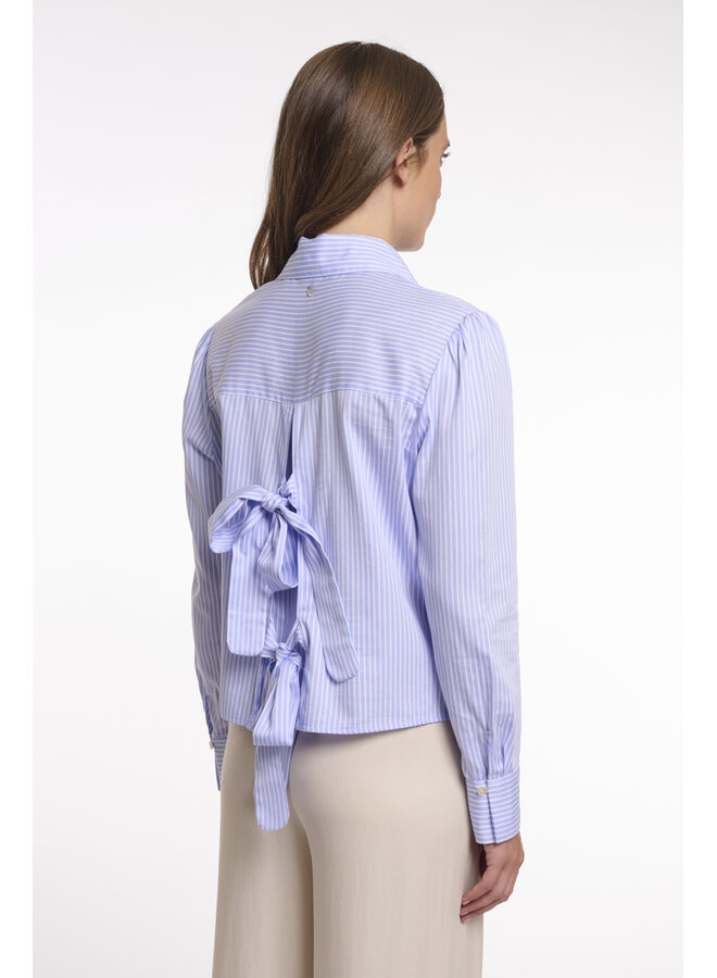 Felise.7002623 Rino&Pelle Striped blouse with bows at the back  Blue striped