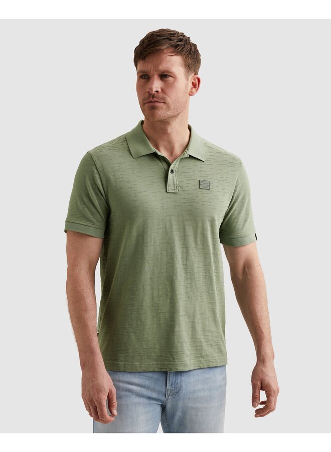 PPSS2604868 6123 PME Legend Short sleeve polo jacquard jersey Iceberg Green