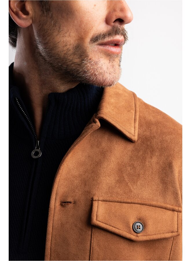 MILANOW25-M42 Blue Industry Shirtjacket cognac