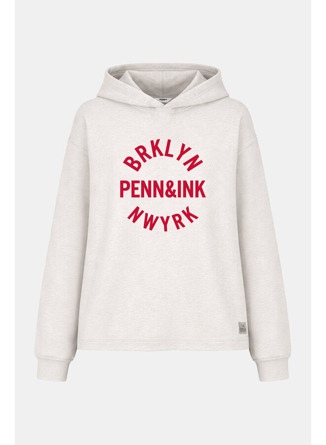 TATUM 05m-330 Penn and Ink Hoodie print ecru mel. tomato