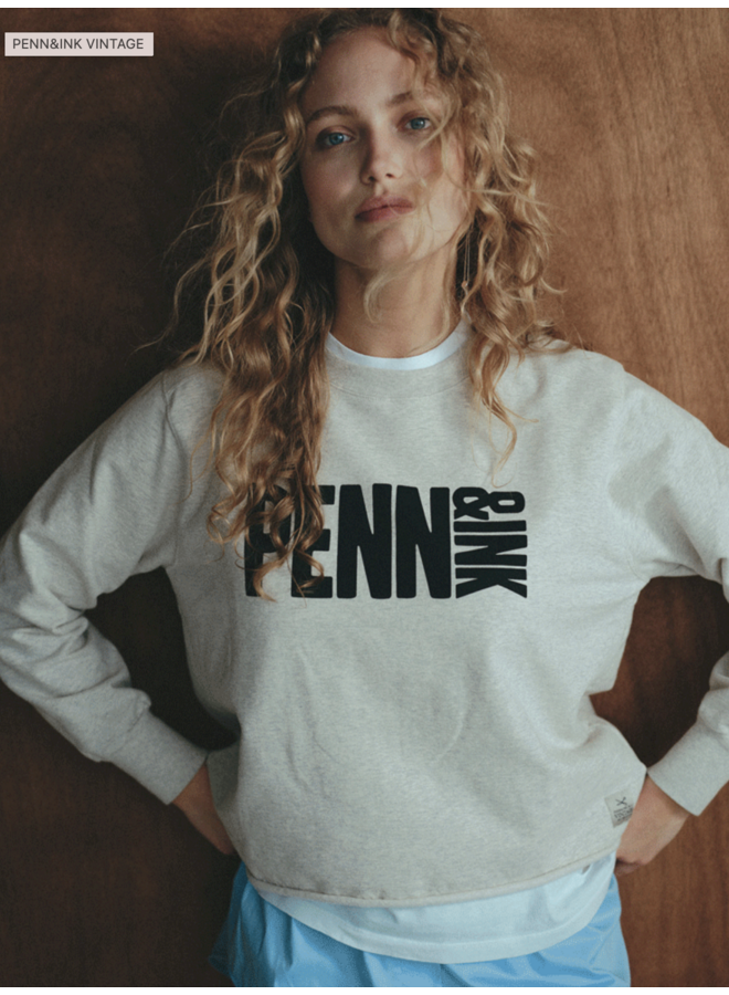 HARPER 05m-90 Penn and Ink Sweater print ecru mel. black