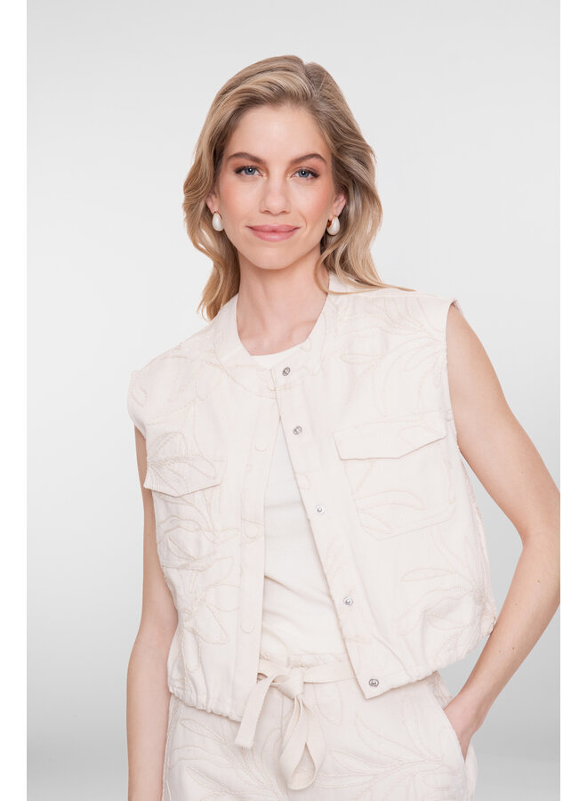 65307-10 718 Geisha Gilet embroidery ecru