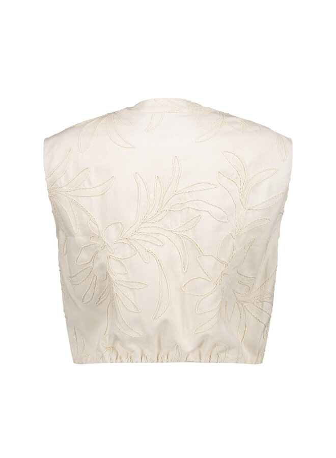 65307-10 718 Geisha Gilet embroidery ecru