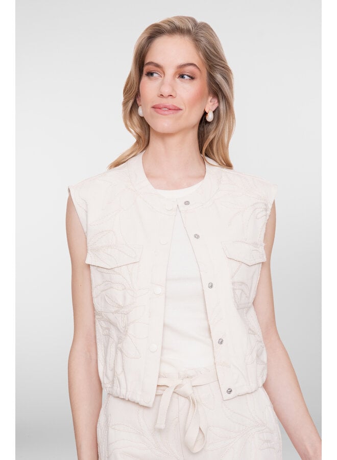65307-10 718 Geisha Gilet embroidery ecru