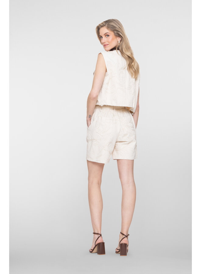 61333-10 718 Geisha Shorts embroidery ecru