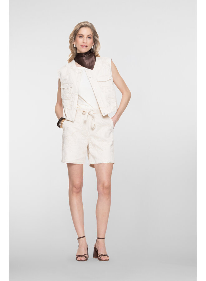 61333-10 718 Geisha Shorts embroidery ecru
