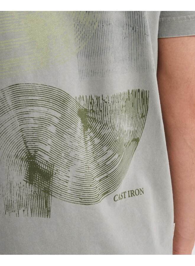 CTSS2604582 9027 Cast Iron Short sleeve r-neck regular fit washed Limestone