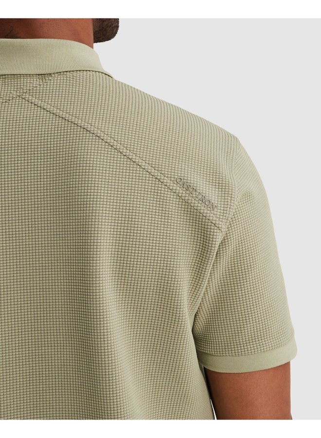 CPSS2604889 6390 Cast Iron Short sleeve polo regular fit two tone waffle Tea