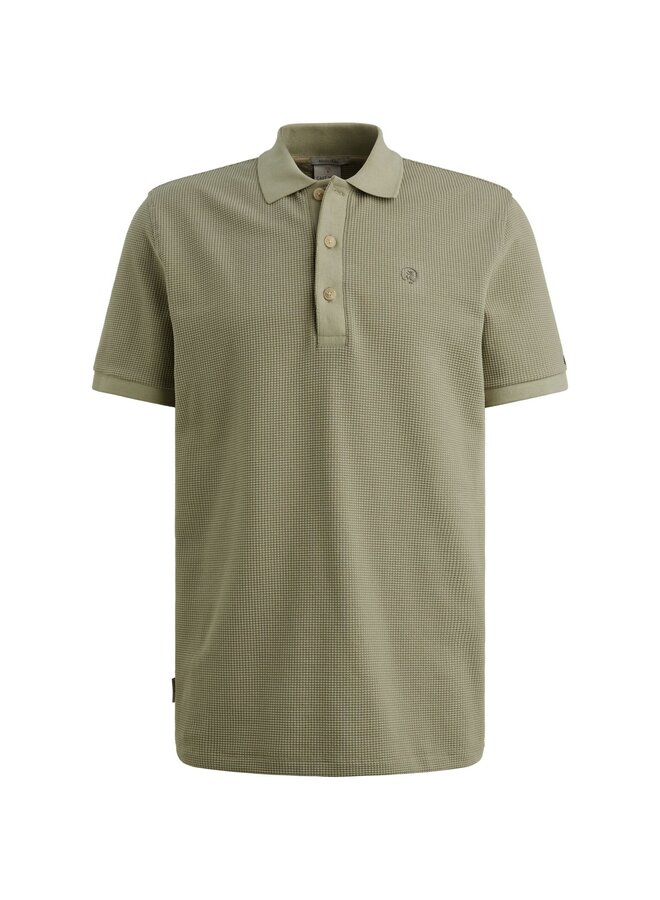 CPSS2604889 6390 Cast Iron Short sleeve polo regular fit two tone waffle Tea