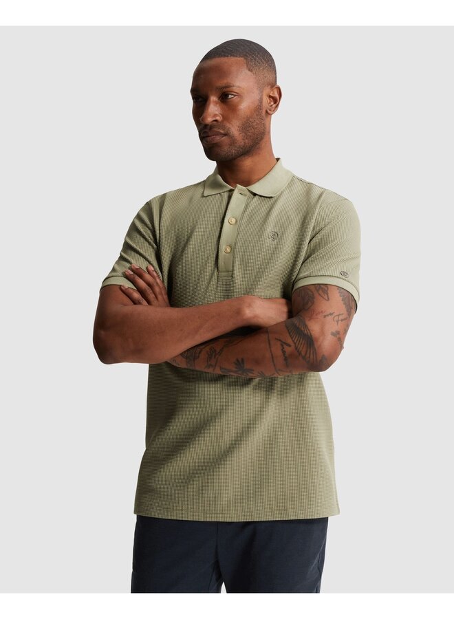 CPSS2604889 6390 Cast Iron Short sleeve polo regular fit two tone waffle Tea