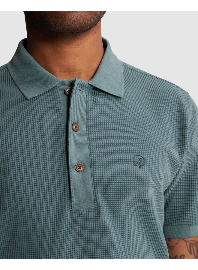 CPSS2604889 5414 Cast Iron Short sleeve polo regular fit two tone waffle Oceanview